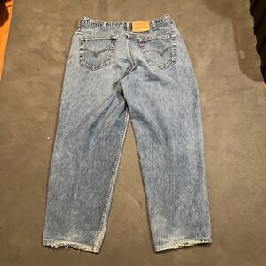Vintage Levis 535 Eurofit Straight Leg Jeans Mens 36x30 Baggy Light Wash Denim